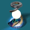 Aluminum Alloy Decompression Hypnosis Rotary Gyro Fingertip Kinetic Levitating Spinner RGB Ball Lamp with Wireless Phone Charger